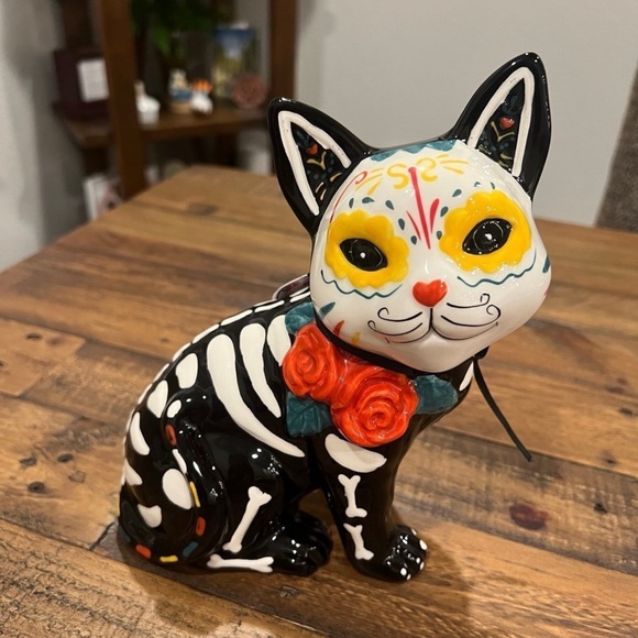 NWT Blue Sky Día De Los Muertos Cat Kitty Halloween Day of the Dead Decor - Picture 3 of 13